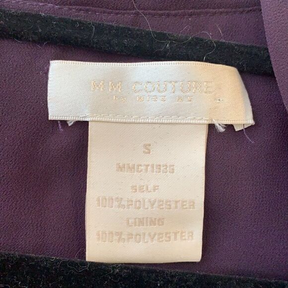 MM Couture Navy Crossover Blouse Size Small - Picture 3 of 3